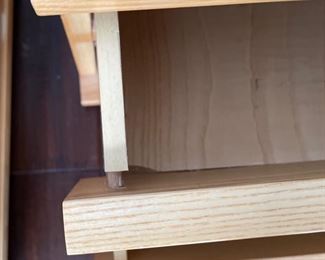 AS-IS 2pc Modern Oak 2-Drawer Low Profile Nightstands PAIR	14x24x16in	HxWxD