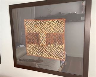 2pc African Tapestry Textile Art Framed PAIR	32in H x35.25in W	