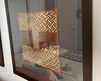 2pc African Tapestry Textile Art Framed PAIR	32in H x35.25in W	