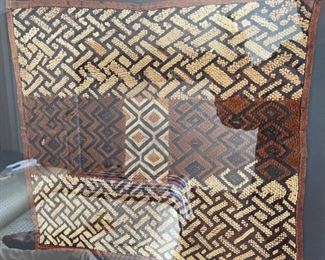 2pc African Tapestry Textile Art Framed PAIR	32in H x35.25in W	