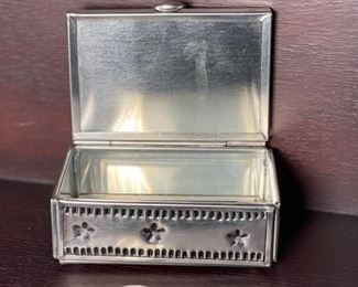 Artist Made Tile top Tin Trinket Box	2x4x2in	