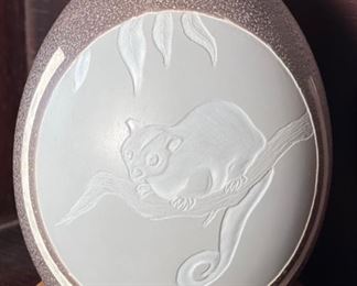 Artist Etched Emu egg	5in H	