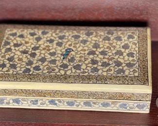 Kashmir Trinket Box Silver Leaf Hand Painted	2x7x4in	