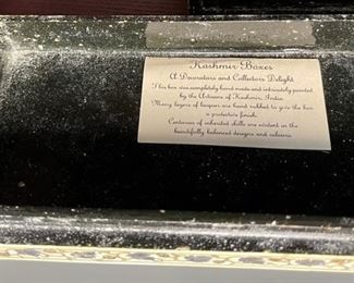 Kashmir Trinket Box Silver Leaf Hand Painted	2x7x4in	