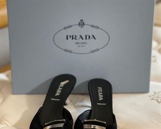 Prada Vero Cuoio Open Heel SZ 38	37 1/4	