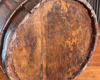 Antique Primitive Wood Bucket/Pail	23in H x 12.4in Diameter	