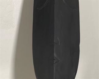 Modernist Wood Face statue decor	24in H	