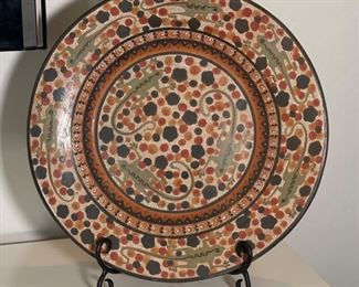 Jesus Lopez Tonala Mexico Platter w/ Stand	15.75in Diameter	