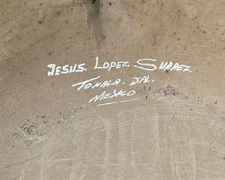 Jesus Lopez Tonala Mexico Platter w/ Stand	15.75in Diameter	