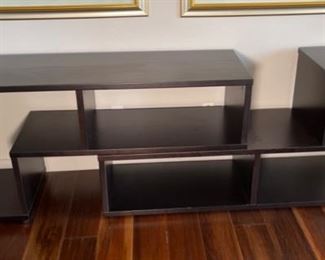 Contemporary Dark Wood adjustable Console Shelf	28.5x77x18	HxWxD
