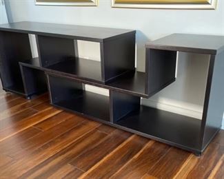 Contemporary Dark Wood adjustable Console Shelf	28.5x77x18	HxWxD