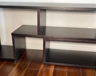 Contemporary Dark Wood adjustable Console Shelf	28.5x77x18	HxWxD