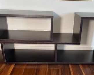 Contemporary Dark Wood adjustable Console Shelf	28.5x77x18	HxWxD