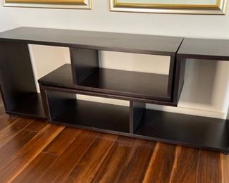 Contemporary Dark Wood adjustable Console Shelf	28.5x77x18	HxWxD