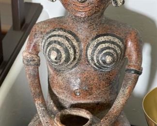 Mazatlan Mexico Ceramic Statue Folk art	24x13x13in	HxWxD