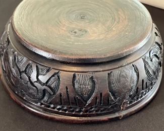 Hand Carved Wood Bowl	5.5in diameter