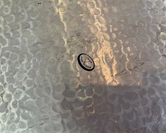 Huge Hammered Metal Tray Platter	2x32x18.5in	