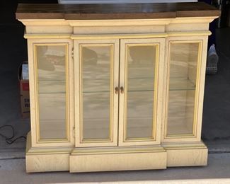 Vintage Glass Door Display Cabinet	31x36x12in	HxWxD
