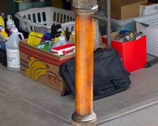 Burl Wood Pedestal Stand	45in H	