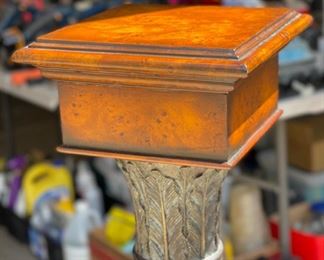 Burl Wood Pedestal Stand	45in H	