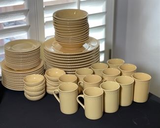 71 pc JC Penney Home Collection PEARL Yellow Dish Set	