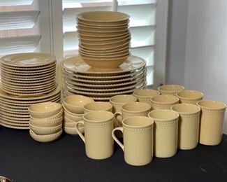 71 pc JC Penney Home Collection PEARL Yellow Dish Set	