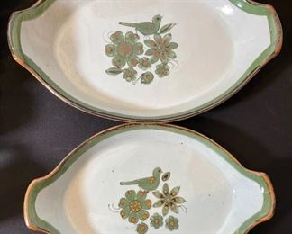 2pc Ken Edwards El Palomar Au Gratin Dish Tonala PAIR	16in & 14in	