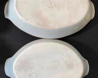 2pc Ken Edwards El Palomar Au Gratin Dish Tonala PAIR	16in & 14in	