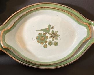 2pc Ken Edwards El Palomar Au Gratin Dish Tonala PAIR	16in & 14in	