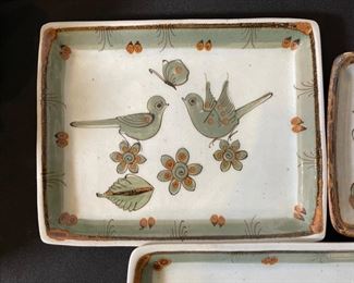 3pc Ken Edwards El Palomar Rectangular Plates Tonala	11 & 8 & 7	