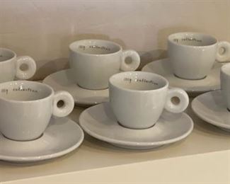 6pc Espresso Cups & Saucers Illy Cafe Neil & Ross 2000	2in H	