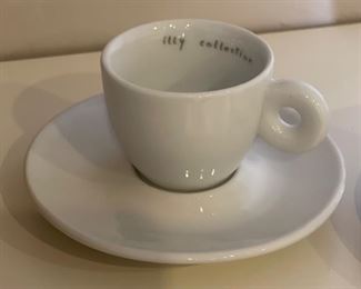 6pc Espresso Cups & Saucers Illy Cafe Neil & Ross 2000	2in H	