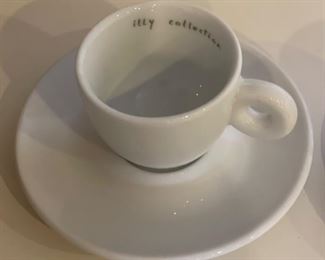 6pc Espresso Cups & Saucers Illy Cafe Neil & Ross 2000	2in H	