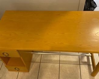 Cassini 80s Modern Natural Wood Desk	28x55x28in	HxWxD
