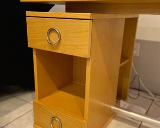 Cassini 80s Modern Natural Wood Desk	28x55x28in	HxWxD