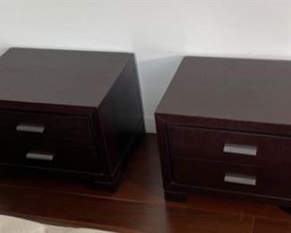2pc Contemporary Dark Wood Nightstands PAIR	18x26x18in	HxWxD