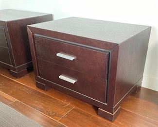 2pc Contemporary Dark Wood Nightstands PAIR	18x26x18in	HxWxD