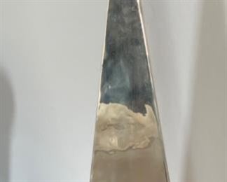 Large Polished  Pointed Pyramid Decor	30x8x8in