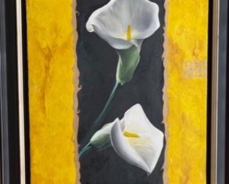 Original art callas flowers	38x21in	