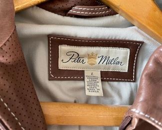 Peter Millar Lamb Leather Jacket	Large	