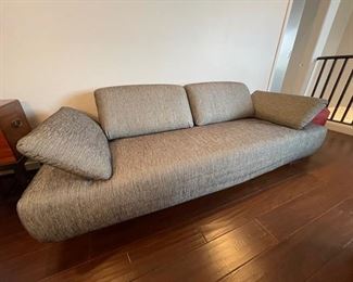 Contemporary Black and gray metallic striped couch	90x37x30	