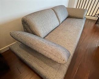 Contemporary Black and gray metallic striped couch	90x37x30	