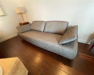 Contemporary Black and gray metallic striped couch	90x37x30	