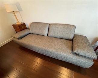 Contemporary Black and gray metallic striped couch	90x37x30	