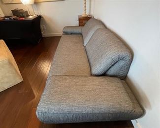 Contemporary Black and gray metallic striped couch	90x37x30	