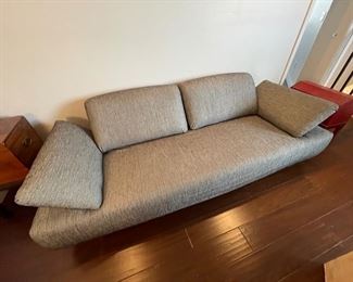 Contemporary Black and gray metallic striped couch	90x37x30	