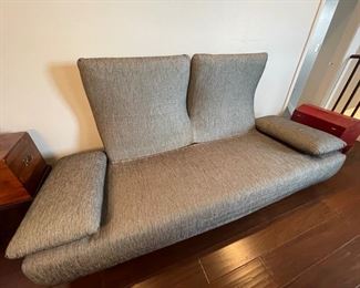 Contemporary Black and gray metallic striped couch	90x37x30	