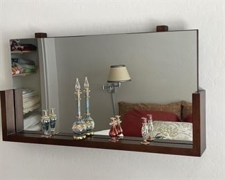 Mirror & wood hanging wall display mantle	30in x 17in x4in	
