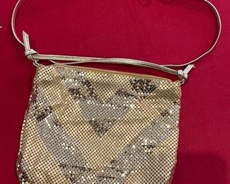 Whiting and Davis Vintage gold bead mesh Clutch Purse	8.5in x 7in	
