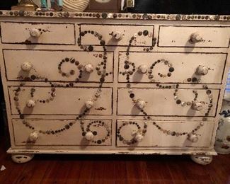 Cottage style dresser with Mother of Pearl Buttons